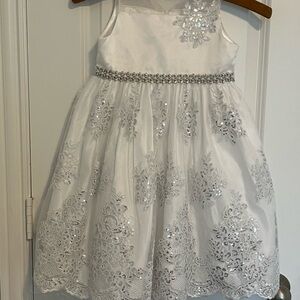 American Princess White Dress with Silver Details